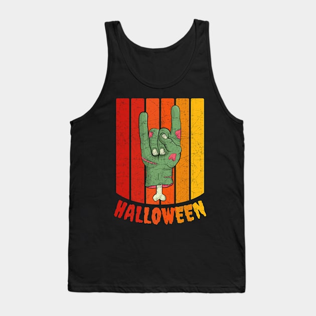 Vintage Retro Distressed Halloween Zombie Hand Scary Costume Tank Top by heidiki.png